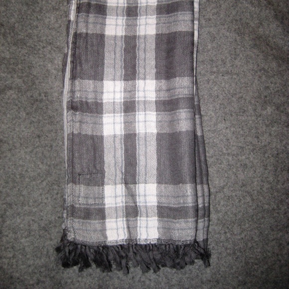 AllSaints Black Check Scarf All Saints - Picture 3 of 5